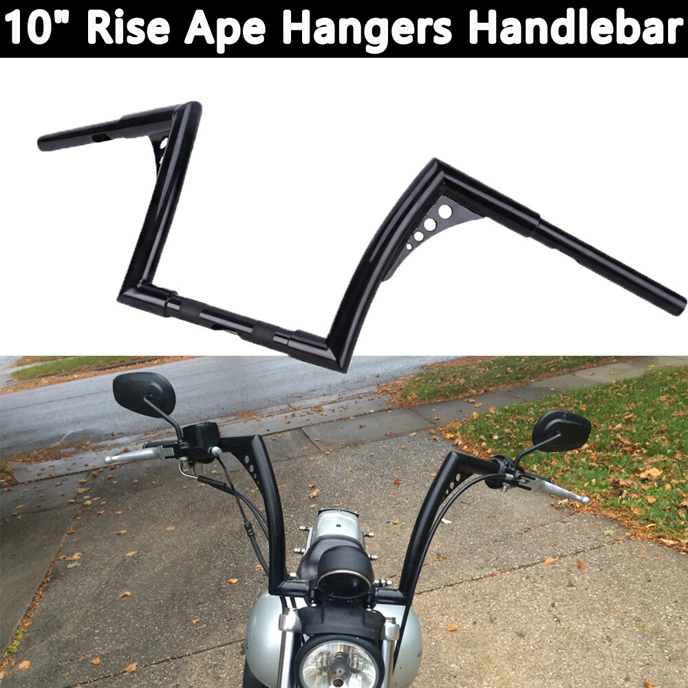 10″ Inch Rise Fat 1 1/4″ Handlebar APE Hanger Bar For Harley FLST FXST XL Custom