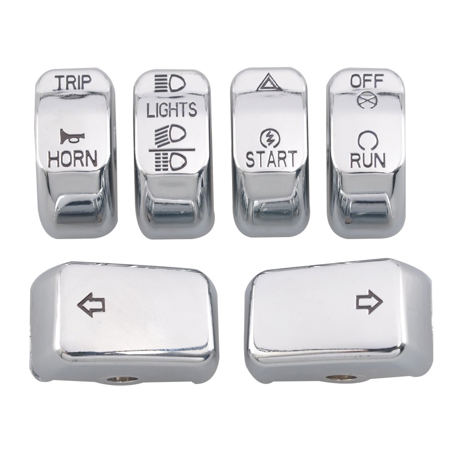 Aluminum Hand Control Switch Housing Covers Button Caps For Harley Dyna Street