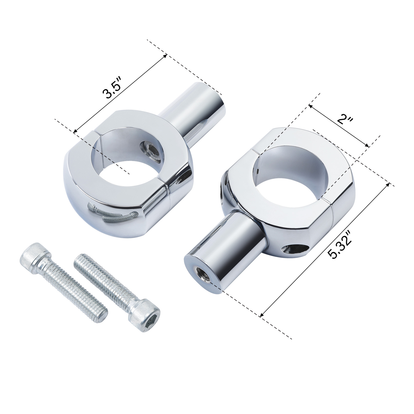 Chrome 3.5”Handlebar Riser 2” Handle Bar Fit For Harley Touring Electra Glide