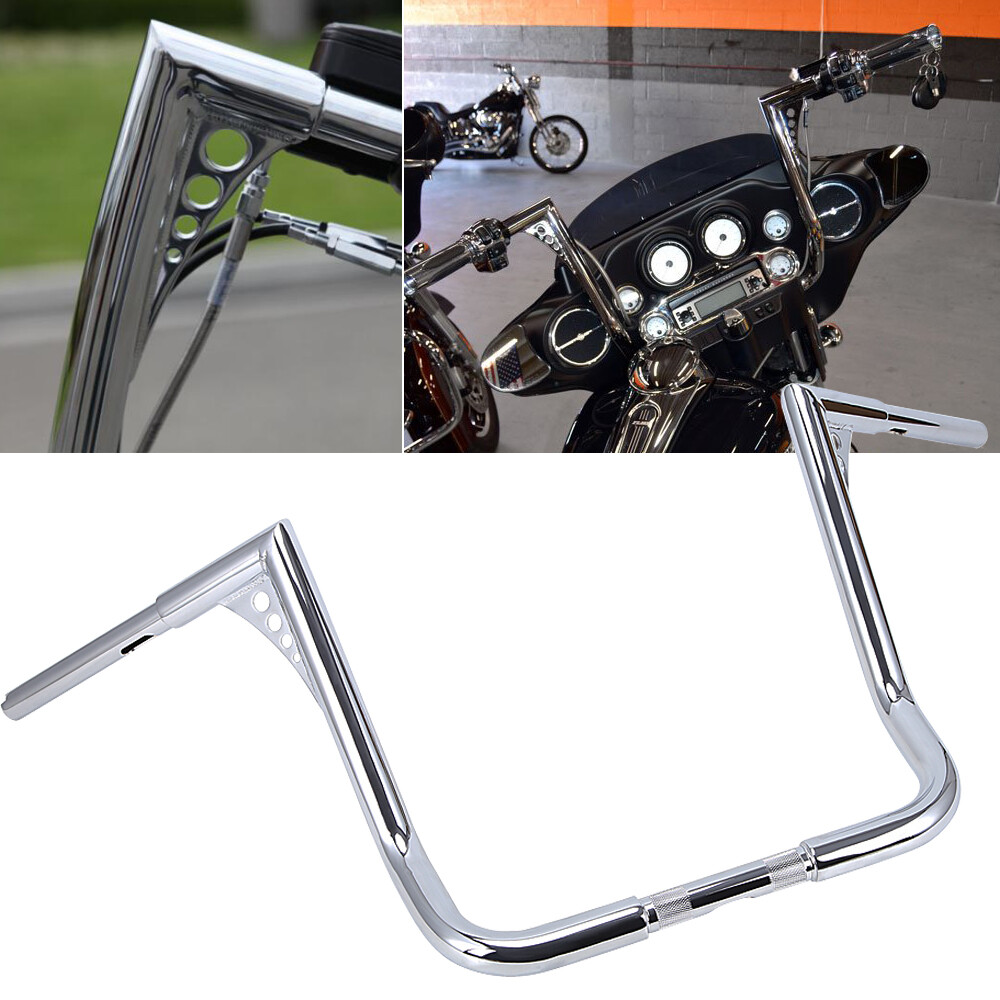 12 14 16″ 18″ Rise Ape Hanger HandleBar For Harley Touring Electra Street Glide