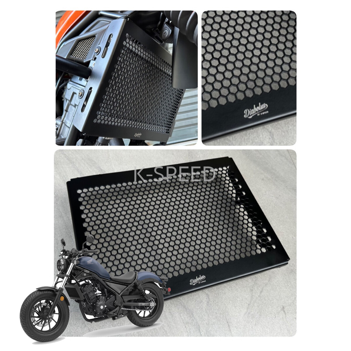 Diabolus Radiator Guard Grille Cover V1 Fits Honda Rebel 300 500 CMX 2017 – 2022