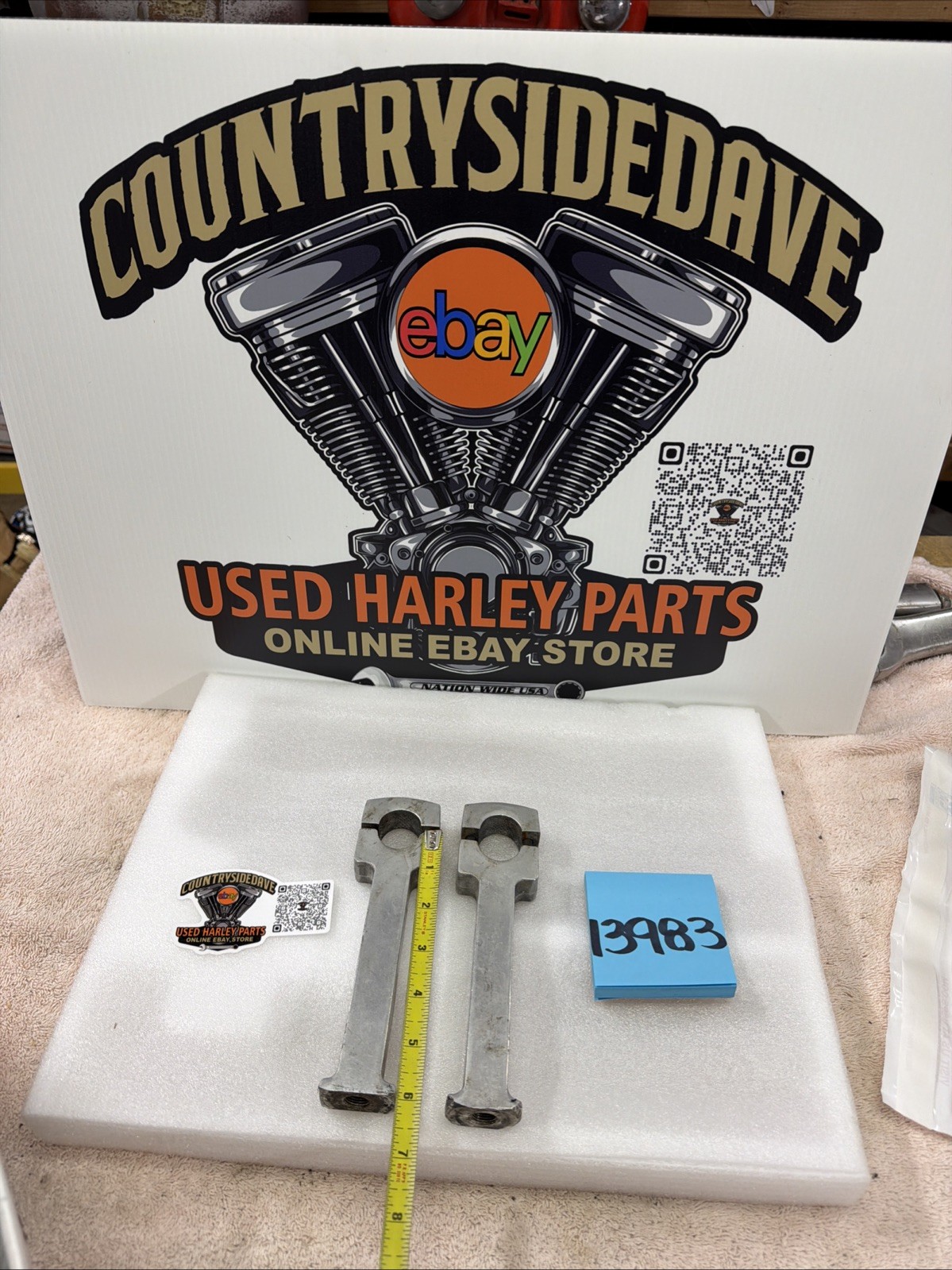 Harley Vintage 1” Riser Handlebar Chopper 6” Tall Shovelhead Girder Springer Pan