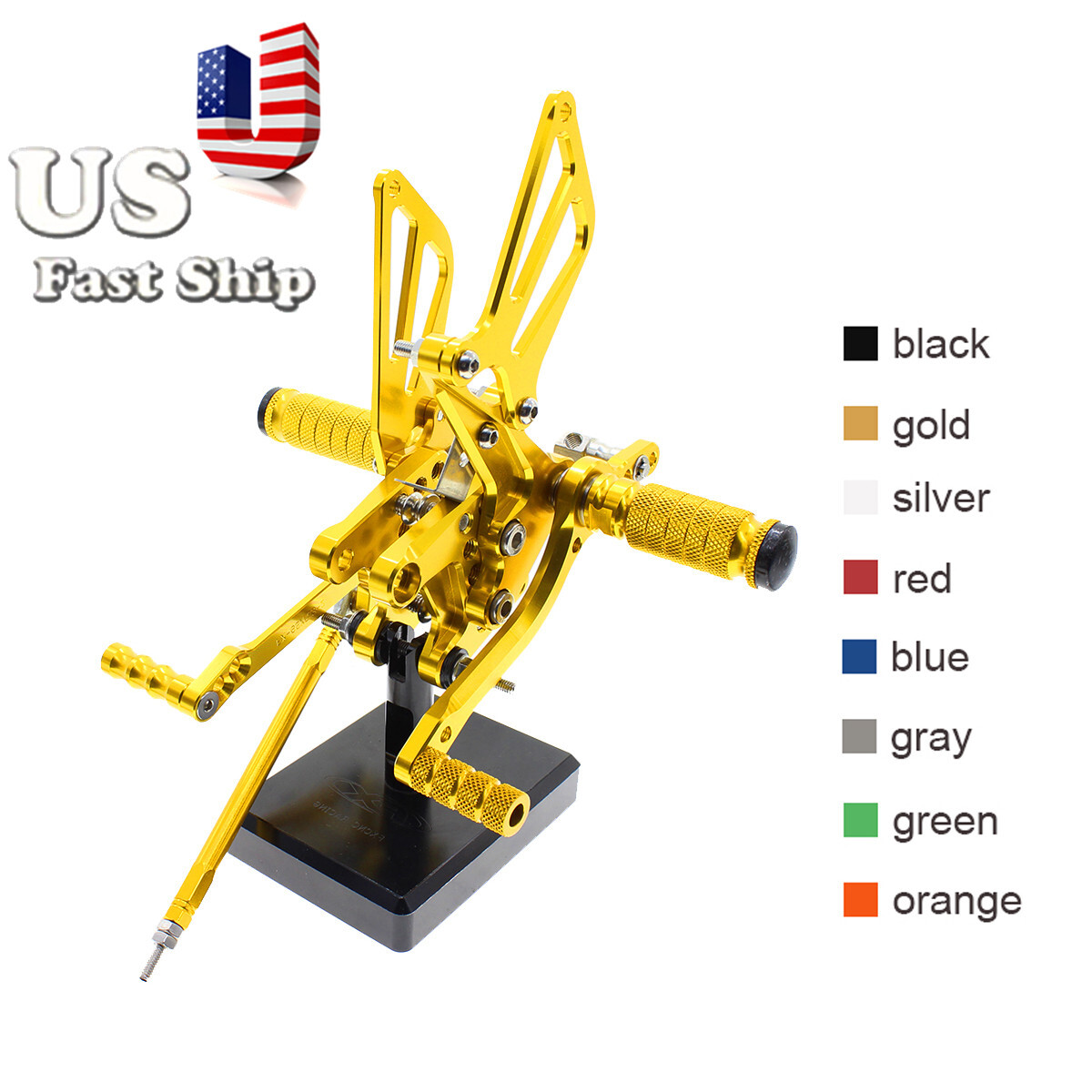USA CNC Billet Aluminum Foot Rest Rearset Fit SUZUKI GSXR600 2000 2002-2005 Gold