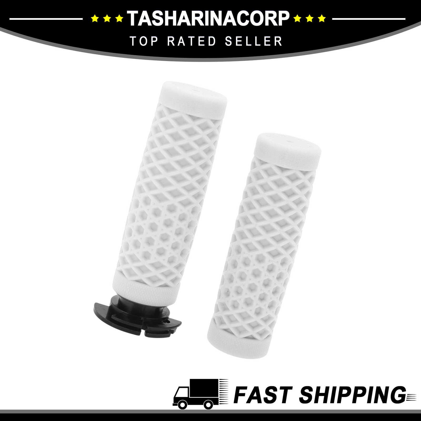 7/8″ 22mm Motorcycle Hand Grips Cover Kit Handlebar Cover White