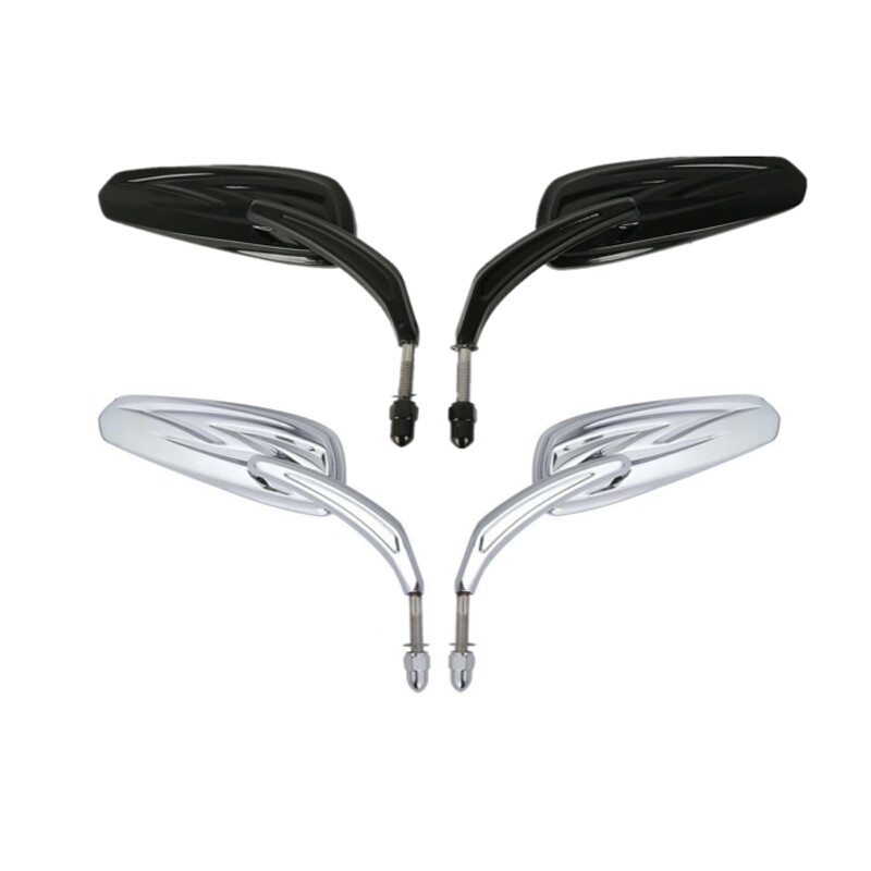 Tapered Tribal Rear View Mirrors Fit For Harley Touring Road Glide Chrome/Black