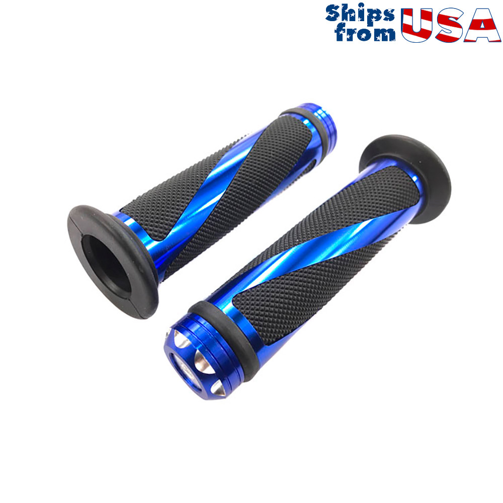 Powersports Grips – Universal fit Aluminum and Soft Rubber Grip 7,8″ 22cm BLUE
