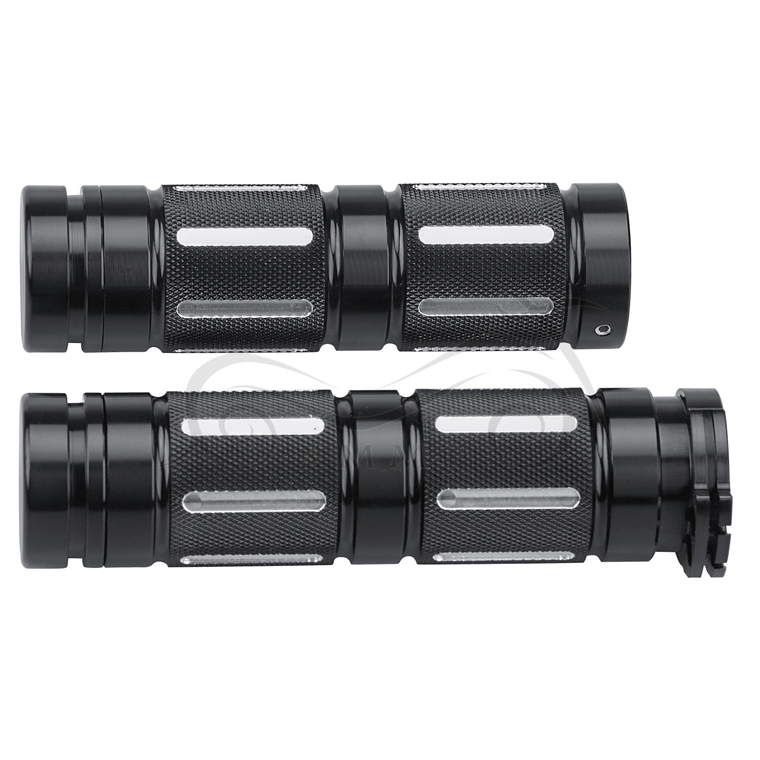 Black CNC Billet Aluminum 1″ Handlebar Hand Grips For Harley Touring Sportster