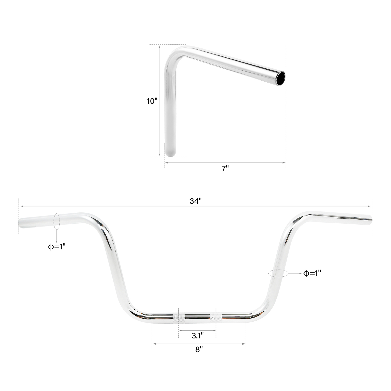 10 12 14 16″ 18″ Ape Hanger 1″ Handlebar For Harley Softail FLST FXST Sportster