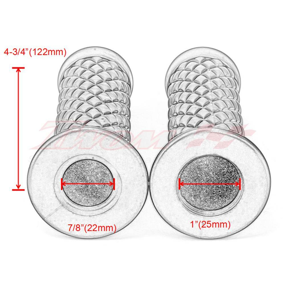 Pair 7/8″ 22mm Motorcycle Rubber Handlebar Hand Grips Bar For Bobber Cafe Racer