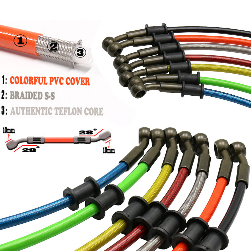 Motorcycle Hydraulic Brake Clutch Hose Cable Front Rear Street Sport Bike Braid