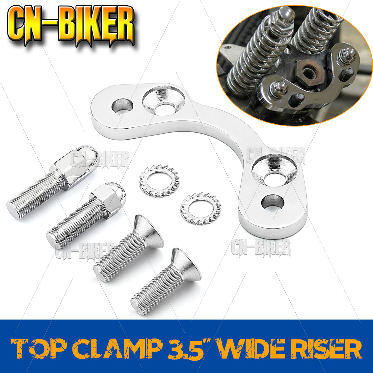 Springer Handlebar Tree Adapter Top Clamp 3.5″ Wide Riser For Harley DNA Paughco