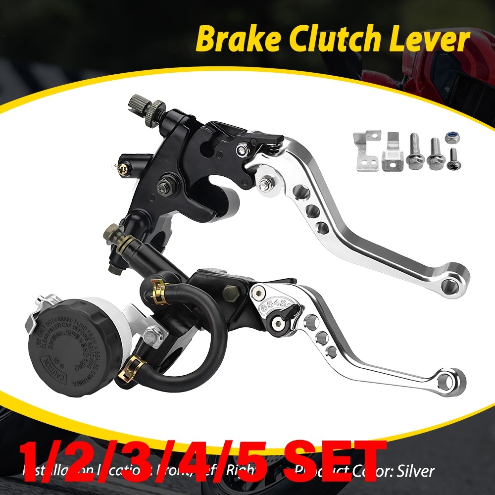 Brake Clutch Lever Cylinder Reservoir For Honda CBR600RR CBR1000RR Silver 1-5SET