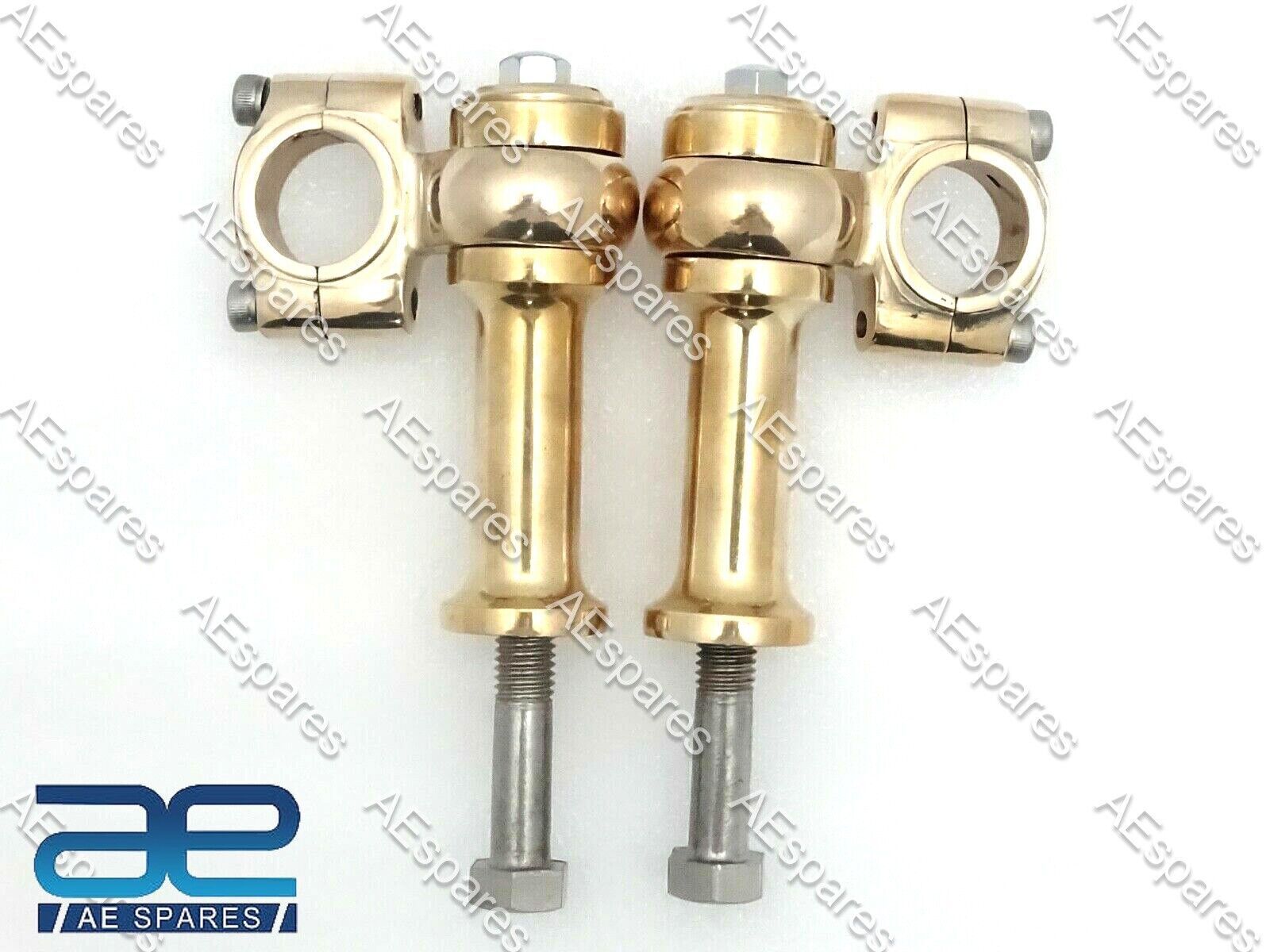 Universal Motorcycle Brass 1″ Handlebar Risers Clamp 3″ Rise Approx S2u
