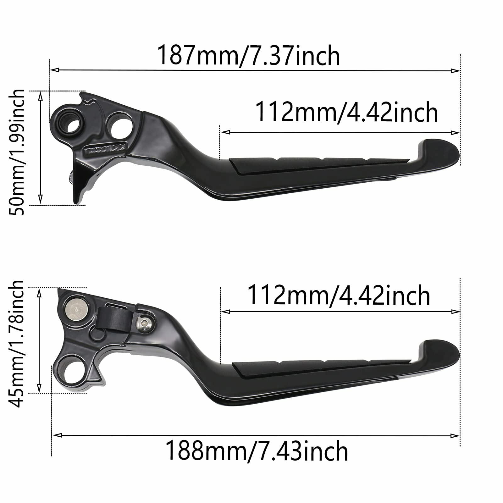 Gloss Black Brake Clutch Levers For 1996-2007 Electra Road Street Glide King