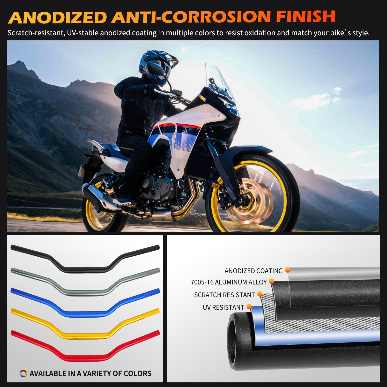 28mm 1-1/8″ Fat Bar Motorcycle Handlebars For Suzuki GSX-8S SV650 V-Strom 650