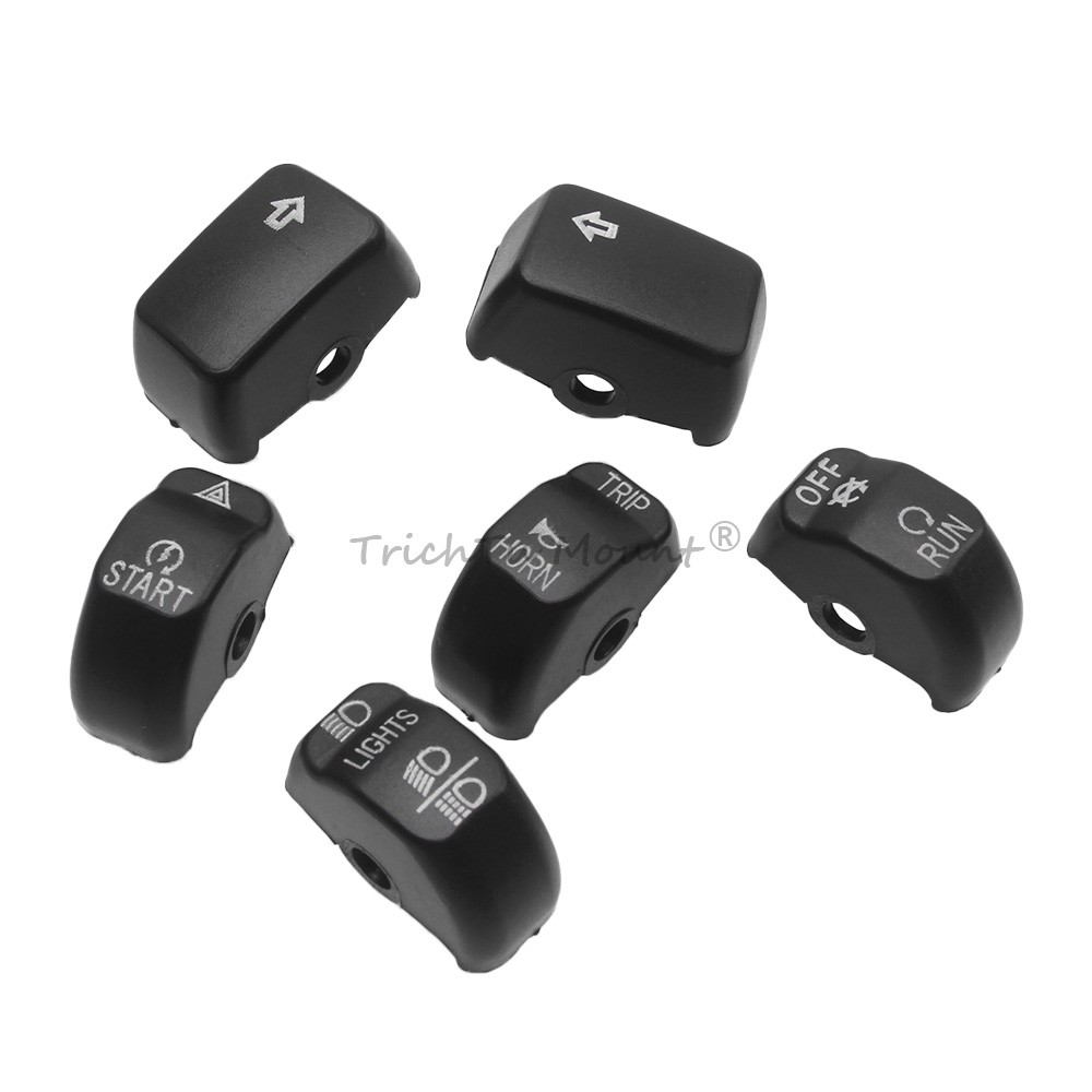 Aluminum Hand Control Switch Housing Covers Button Caps For Harley Dyna Street