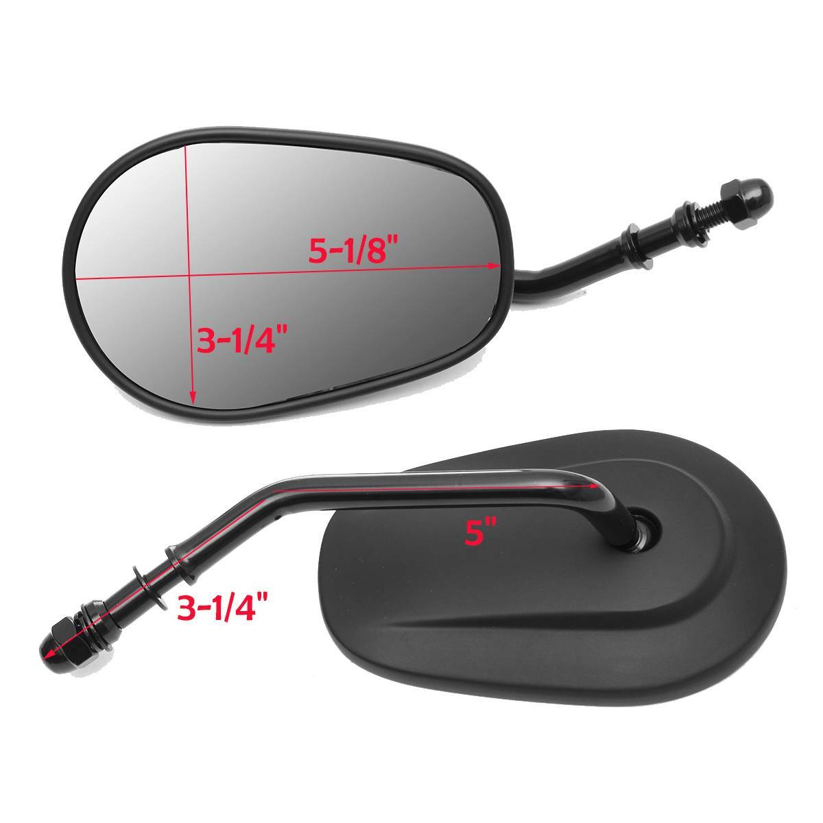 Long Stem Black Motorcycle Rear View Side Mirrors For Harley Sportster 1200 883