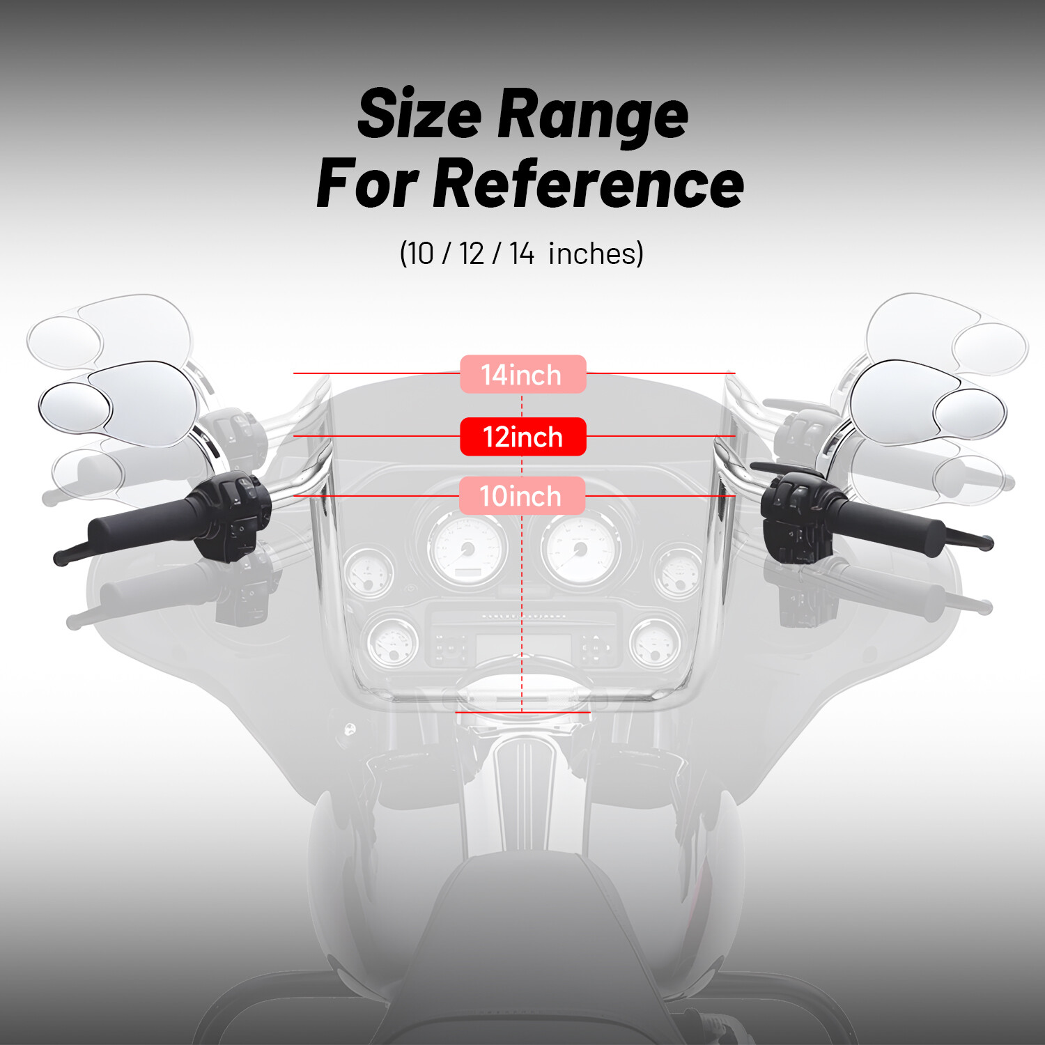 12″ Meathook Ape Hanger Handlebar Fit For Harley Street Glide Electra Glide CVO