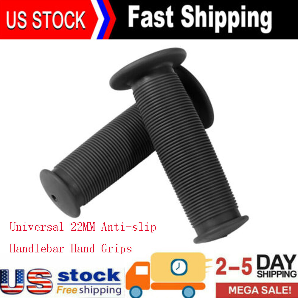 Pair Black Motorcycle Scooter Bicycle Anti-Slip Soft Rubber Handlebar Hand Grips
