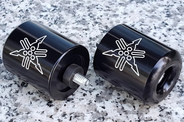 Yamaha XJ600 XJ 600 YZF R6 R1 FJR 1300 BLACK BILLET BAR ENDS
