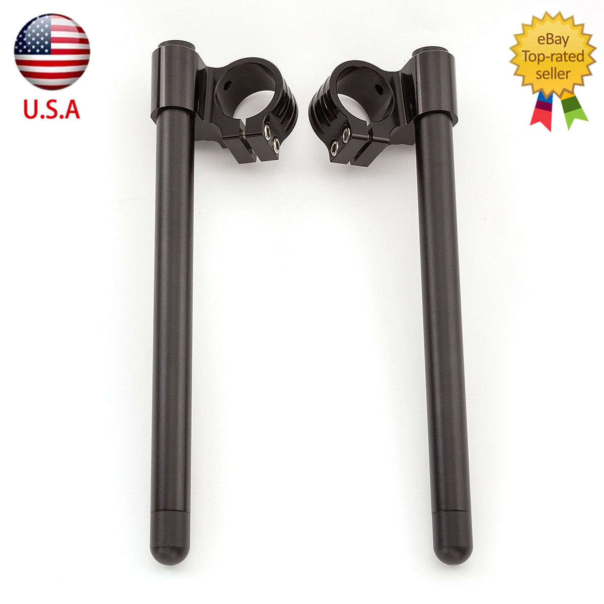 37mm Rised Fork Clip on Handlebar Clamp Tube Ends CNC For Ninja 250R Ninja 300R