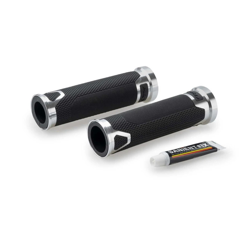 PUIG GRIPS REVVING MODEL SILVER COLOUR – Length: 123mm.