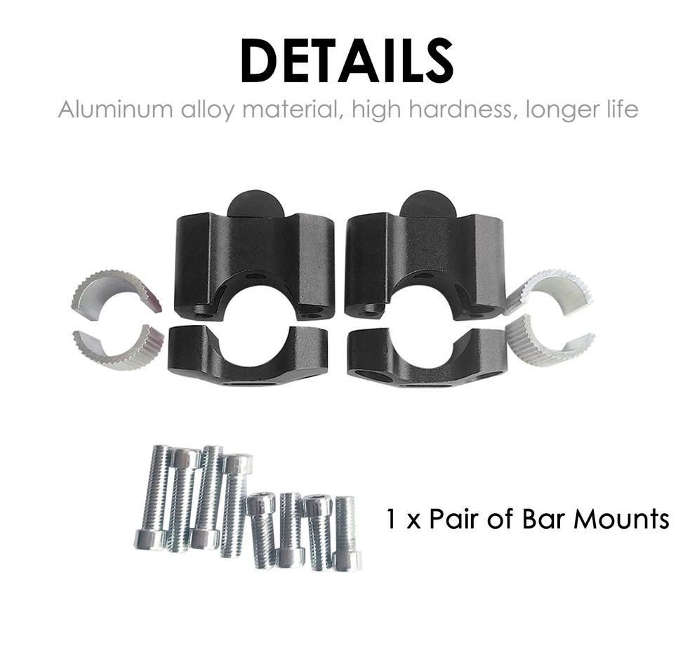 Universal CNC Motorcycle Handlebar Riser Clamp Mount Fit 7/8″ 1 1/8″ Bars Black