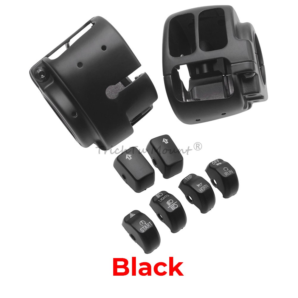 Aluminum Hand Control Switch Housing Covers Button Caps For Harley Dyna Street