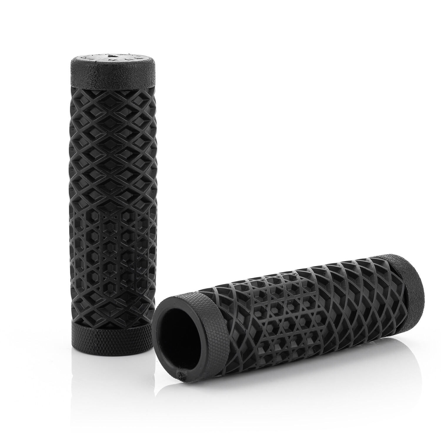 1″ 25mm Motorcycle Handlebar Rubber Hand Grips Black For Harley Bobber Chopper