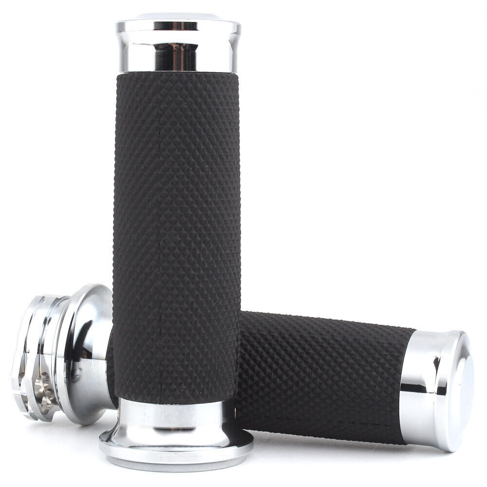 1″ Motorbike Black Handlebar Hand Grips For Harley Road King Softail Touring