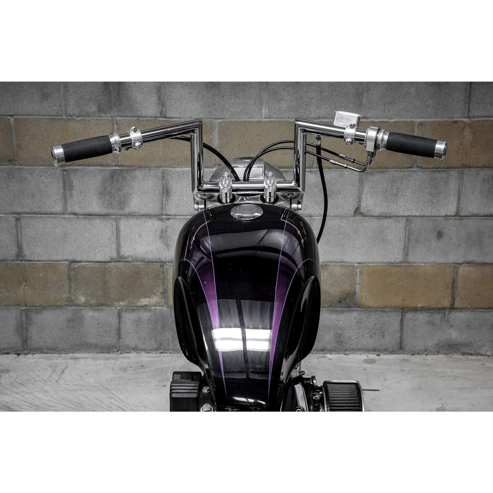 Chrome 1″ Z Bar Handlebars 6″ Rise chopper harley sportster shovelhead ironhead