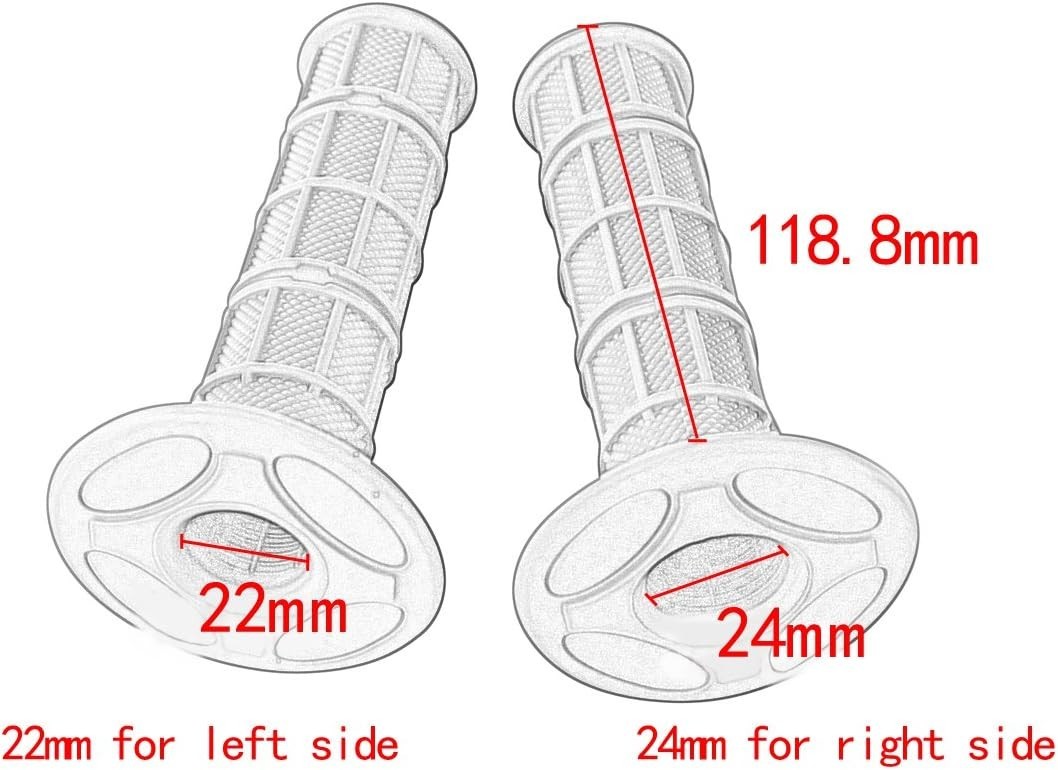 Durable Rubber Handlebar Grips Set – 2pc for Dirt Bike & Motorcycle – 7/8 x 1