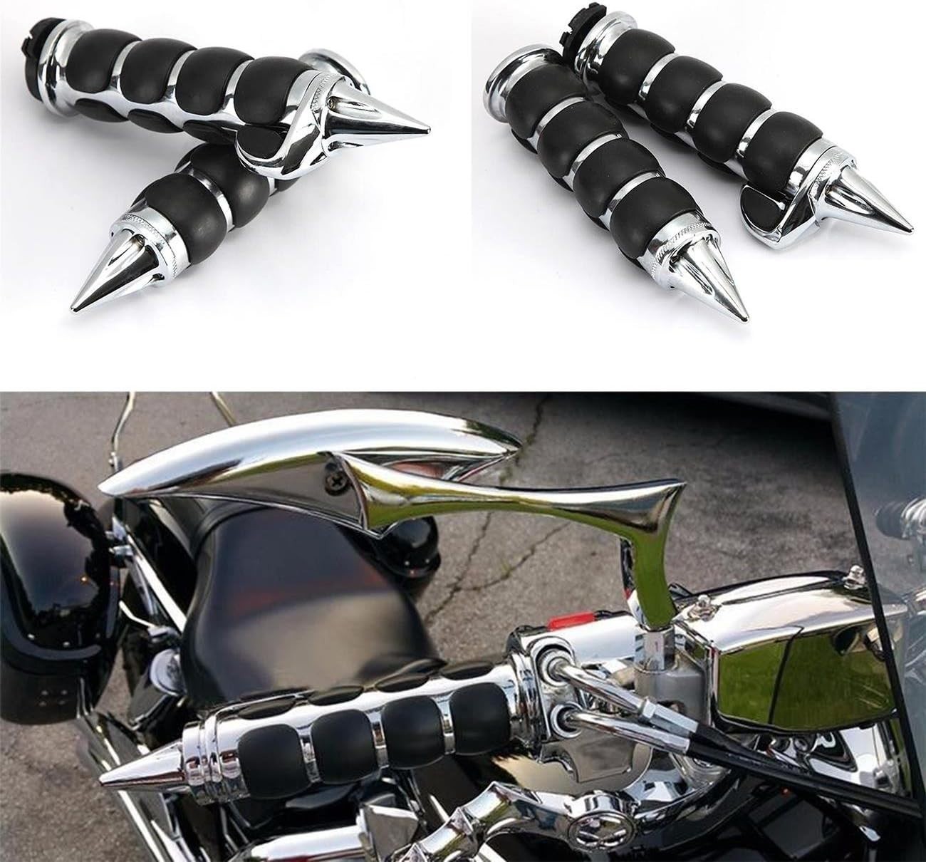 Durable Rubber Motorcycle Handlebar Grips – Slip-Resistant & Easy Install