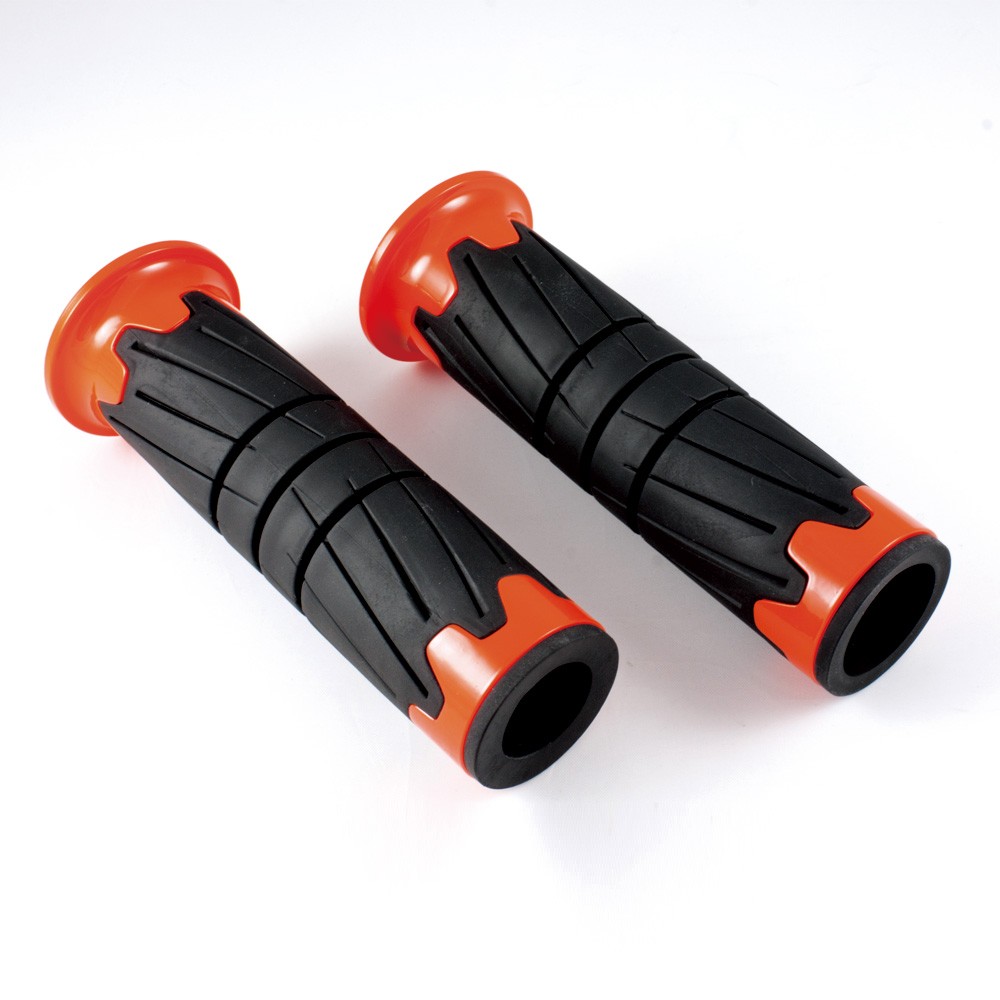 handlebars hand grips black & orange 7/8″ 1″ fits Sportbike Street Dirt Bike
