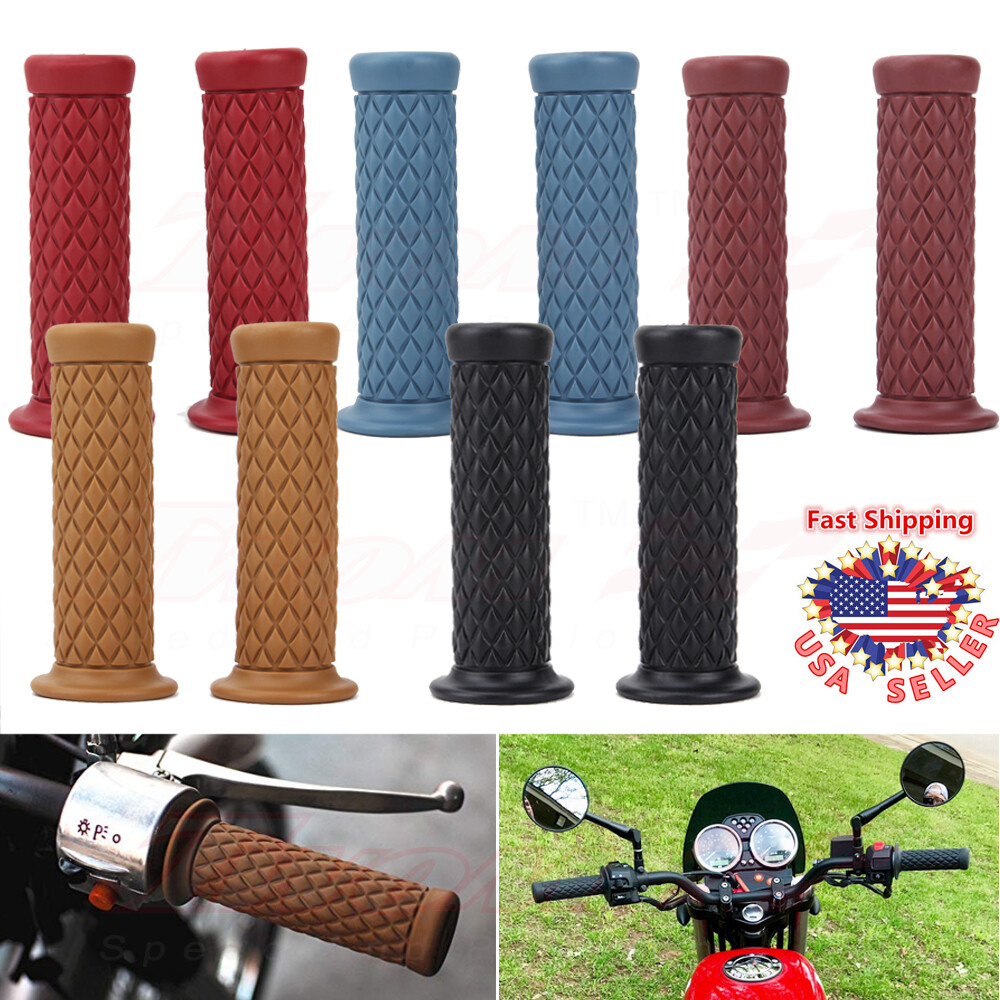 Pair of Motorcycle 7/8″ Handlebar Rubber Gel Hand Grips Bar Sport Street Bike US
