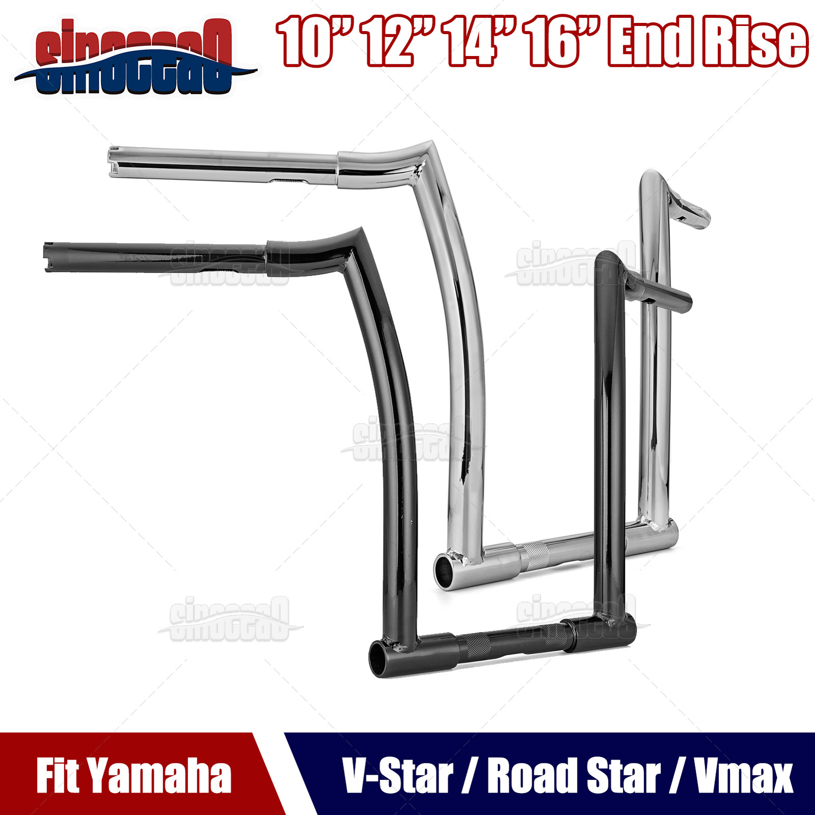 10/12/14/16″ Rise Ape Hanger Handlebar For Yamaha V-Star Road Star XV1600/1700