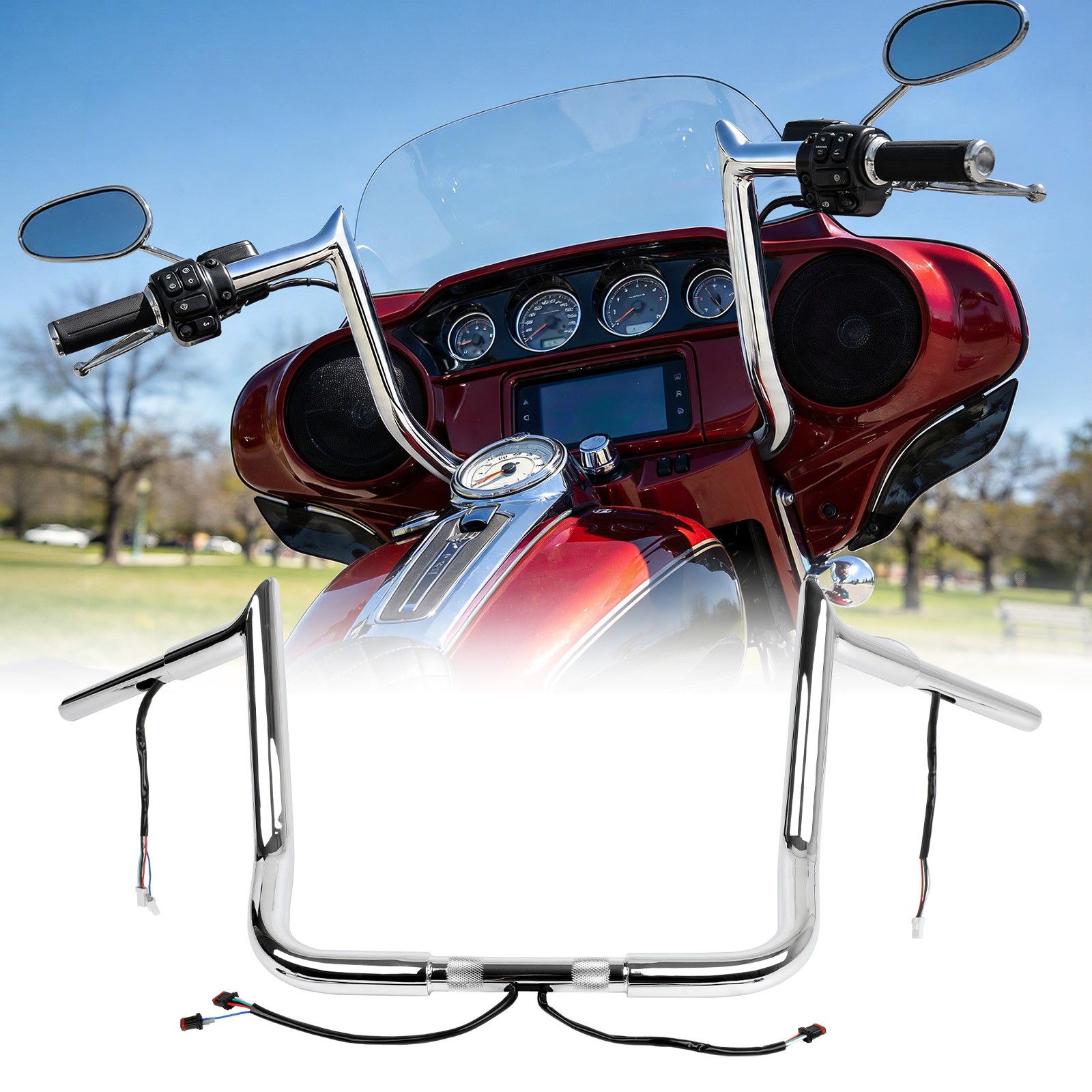 14″ Ape Meathook Pre-Wired Handlebars For Harley Ultra Limited Street Glide 14+