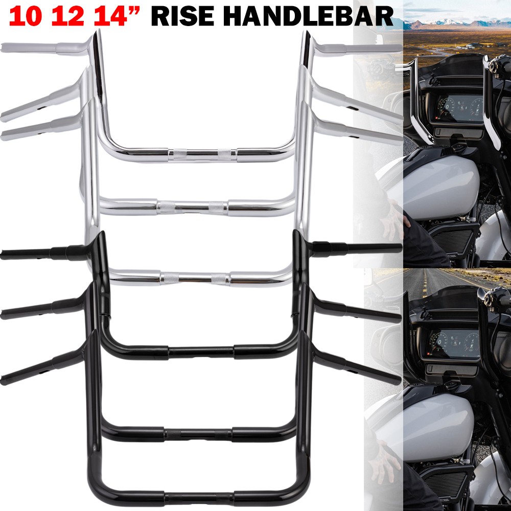 10 12 14″ Meathook Ape Hanger Handlebars For Harley Touring Street Glide Electra