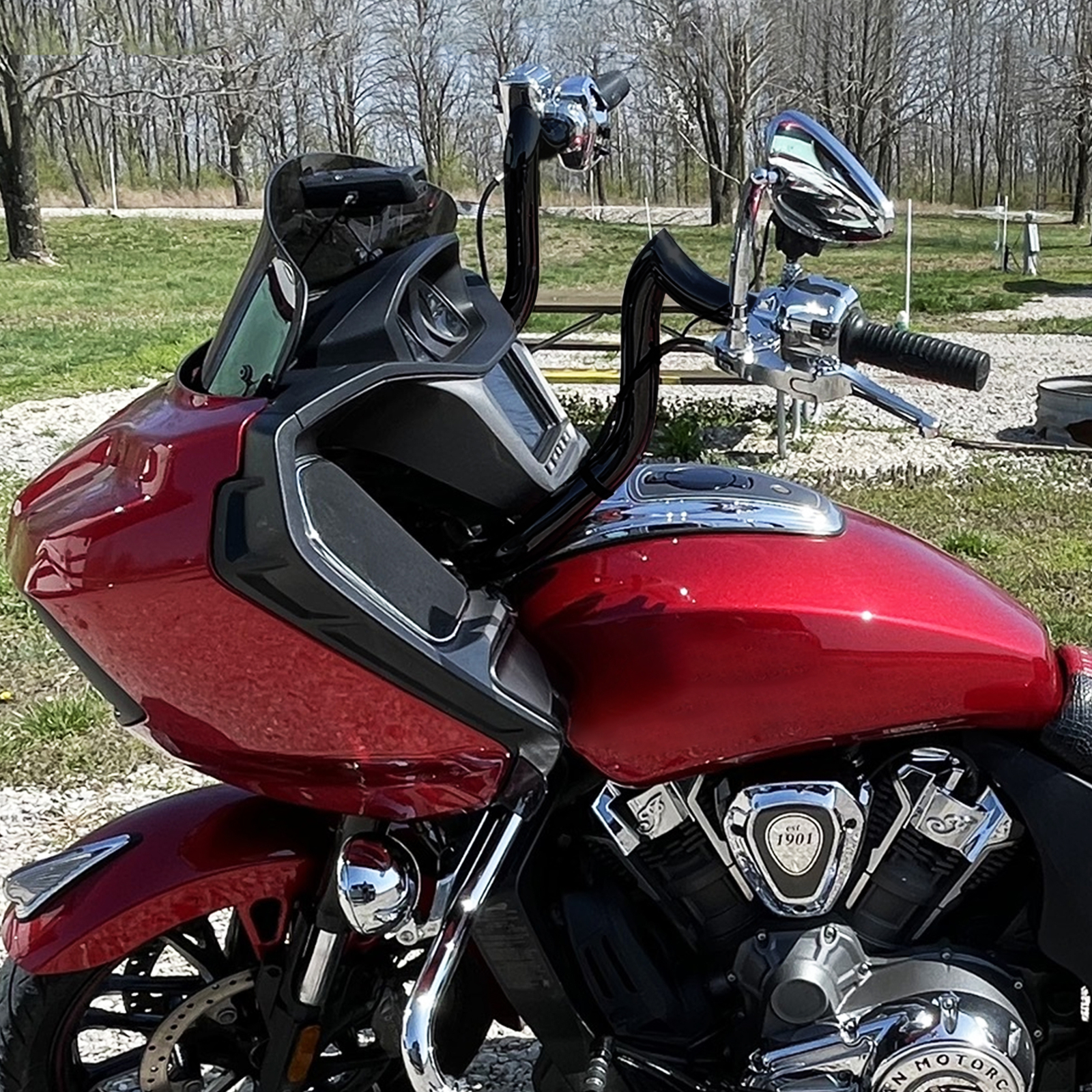 MOFUN 14″ x 1.5″ Fat Bar Bagger Handlebar For Indian Challenger 2020-UP, Black