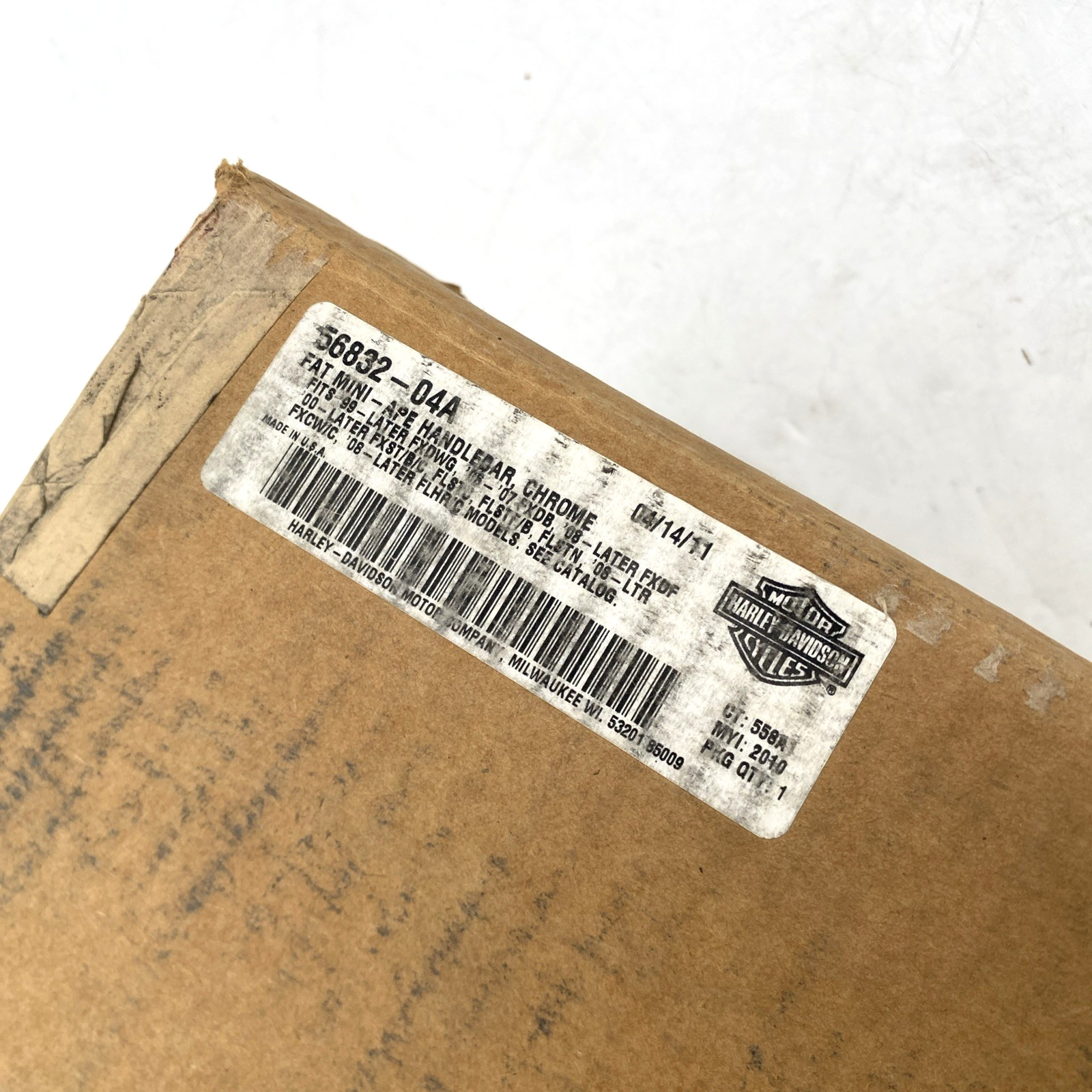 Harley 56832-04A Fat Mini Ape 1.25 inch Handlebar & Riser Clamp 99-17 Wide Glide