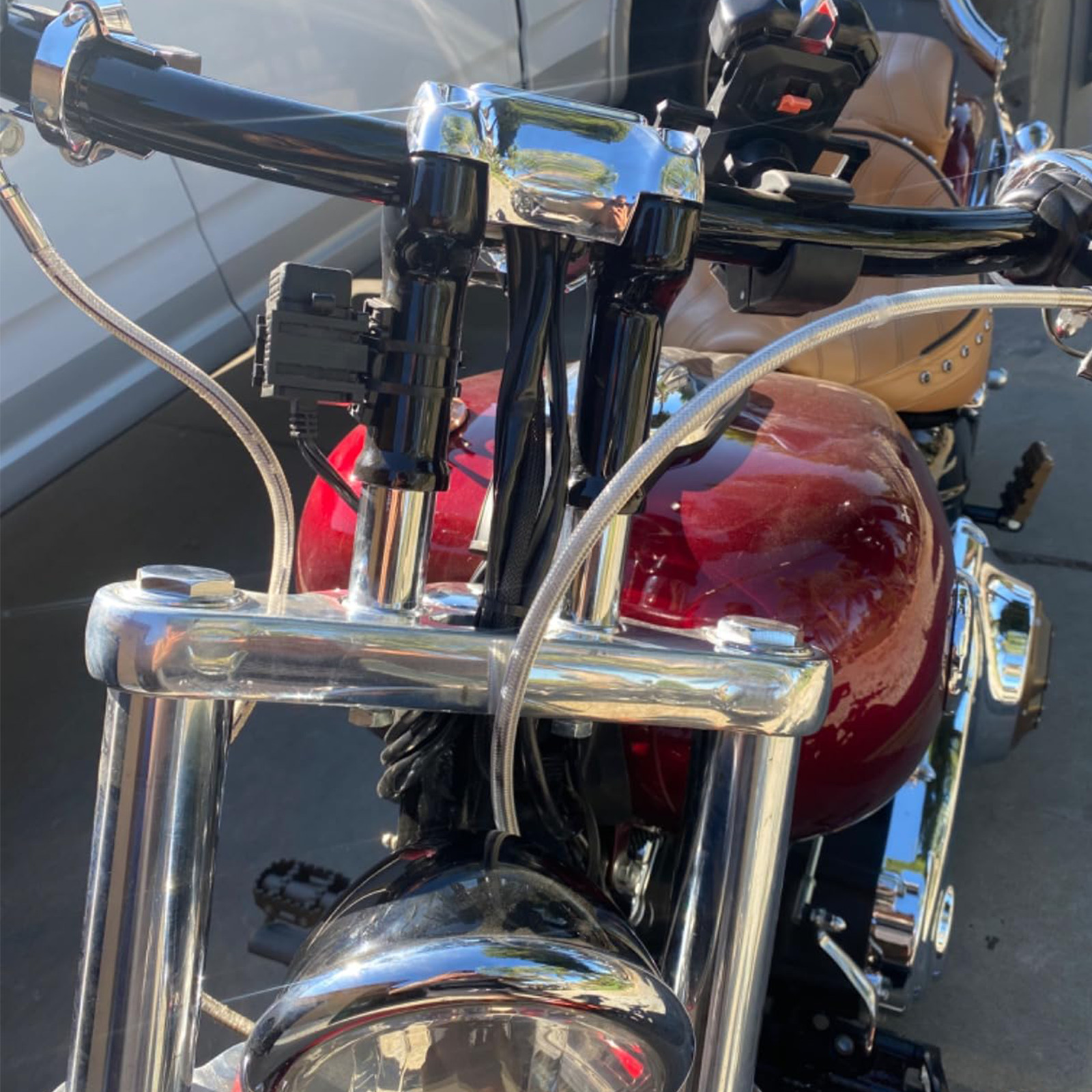 Chrome 2” Inch Rise Handlebars Extension For Harley 1-1/4” Motorcycle Spacers