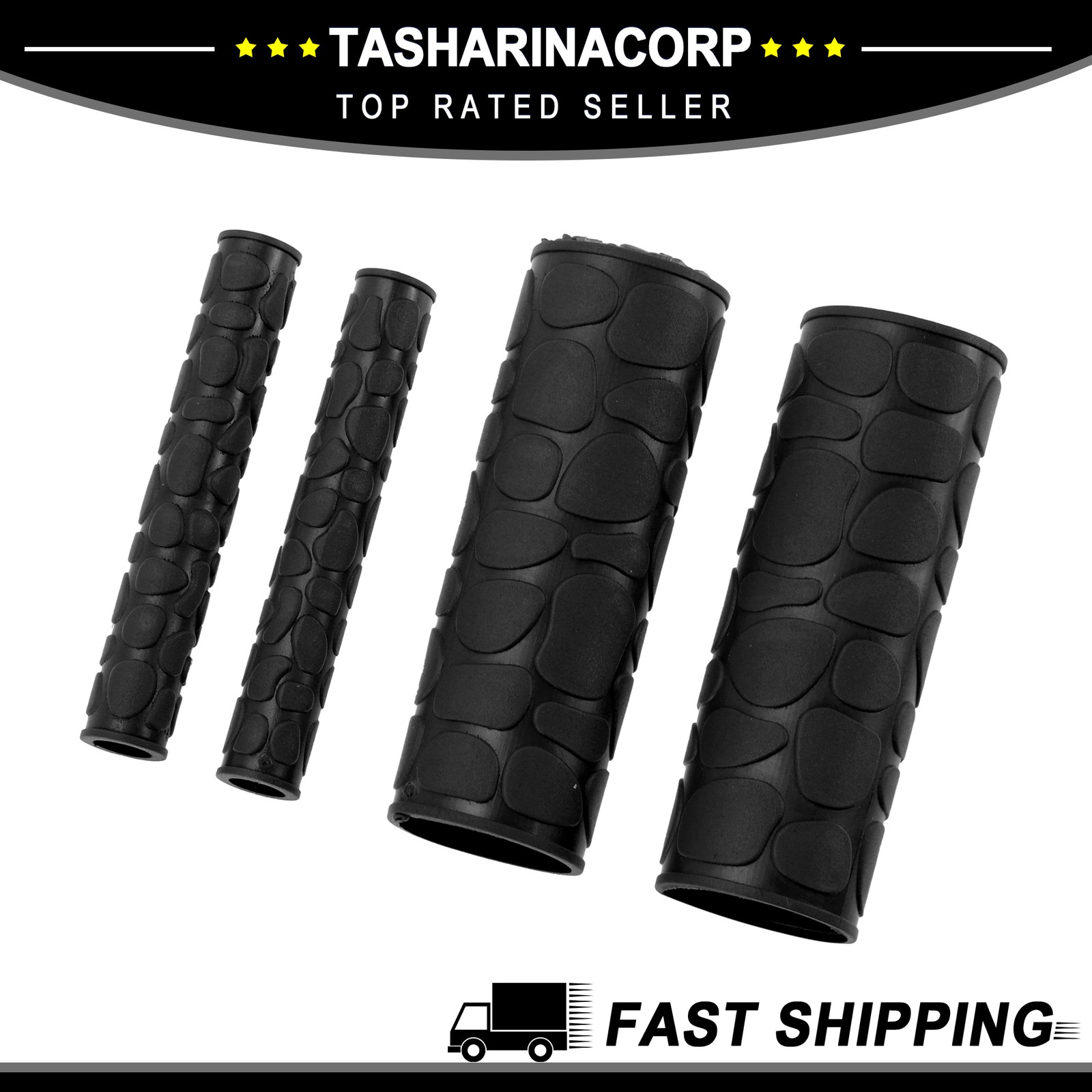 1 1/8″ / 29mm Motorcycle Hand Grips Covers Kit Handlebar Grips Rubber Black