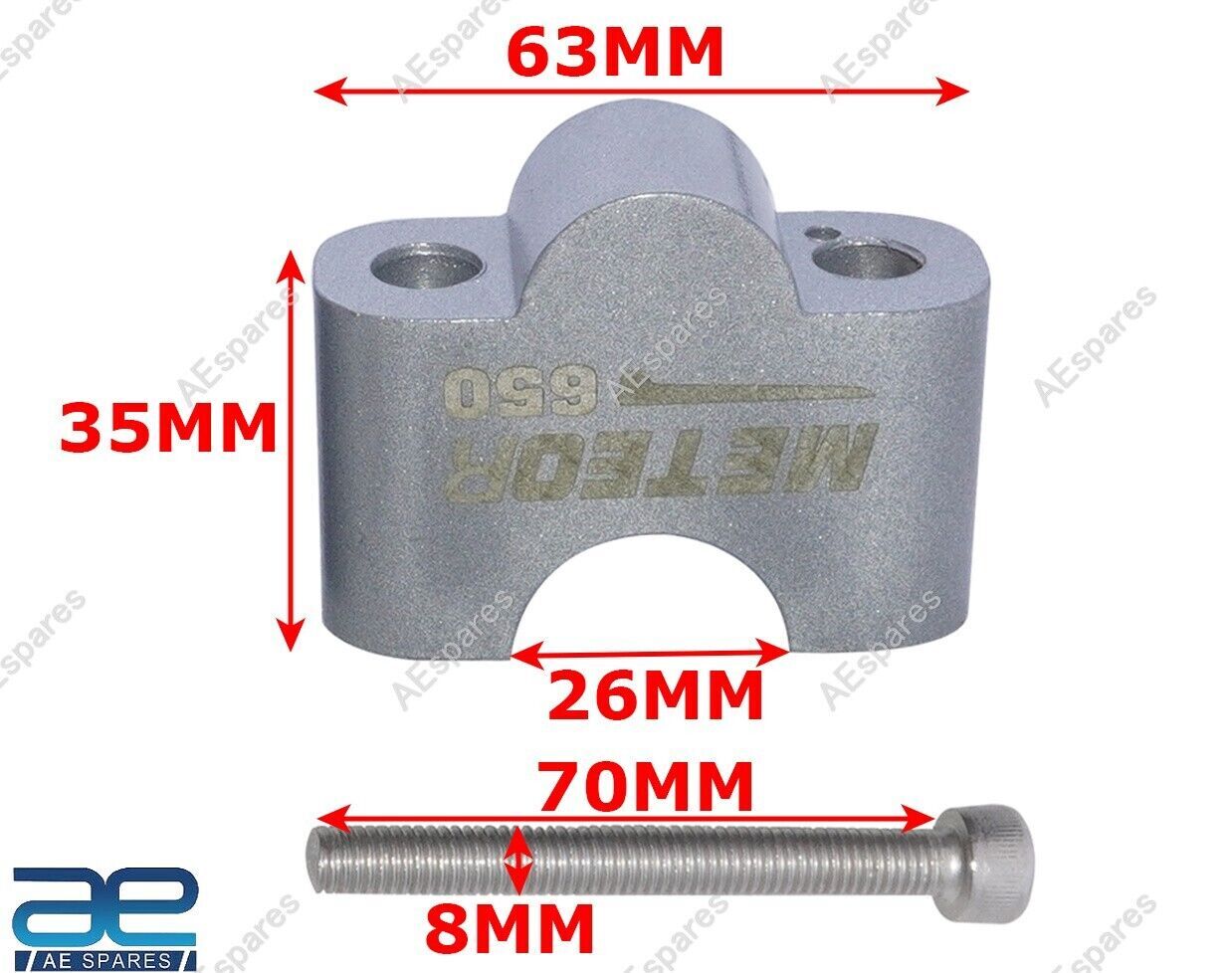 Handle Bar Riser Silver Fits For Royal Enfield Super Meteor 650 NEW