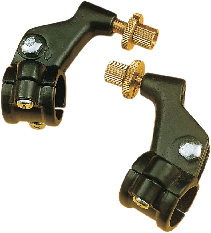 Parts Unlimited Two-Piece Right Lever Holder No Mirror Holes Black Aluminum