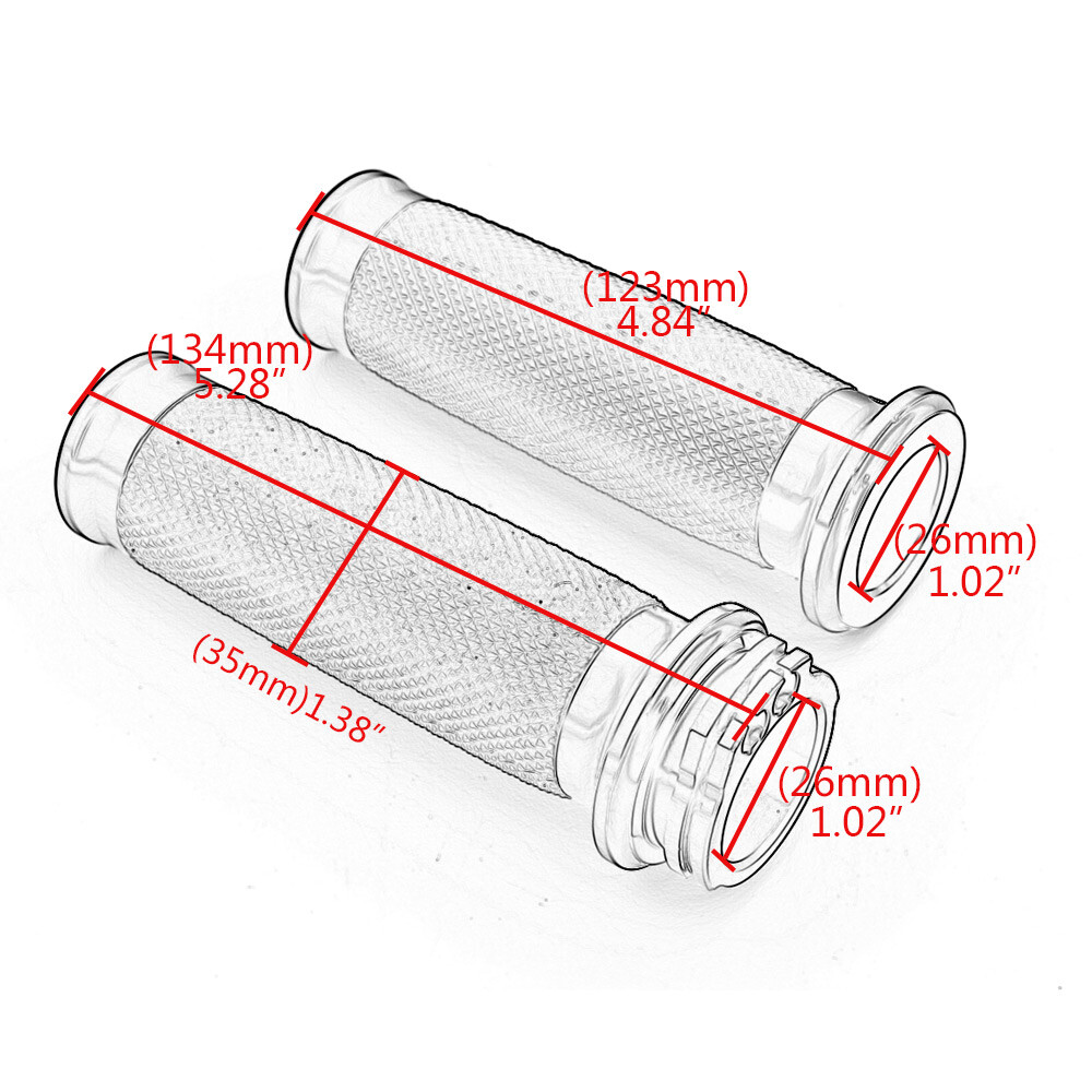 Motorcycle 1″ Hand Grips 26mm Handlebar Grips For Harley Honda Suzuki Kawasaki