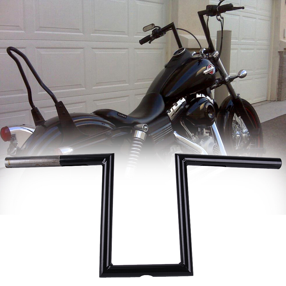 Black Z-Bars 1″ Handlebars For Harley Sportster XL883 1200 Custom Softail Dyna