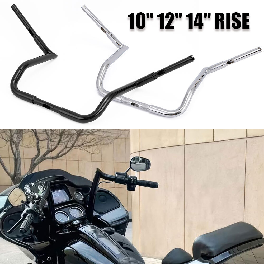 10″-14″ Rise Meathook Bagger Ape Handlebar for 86+ Harley Touring FLH FLHX FLHTC
