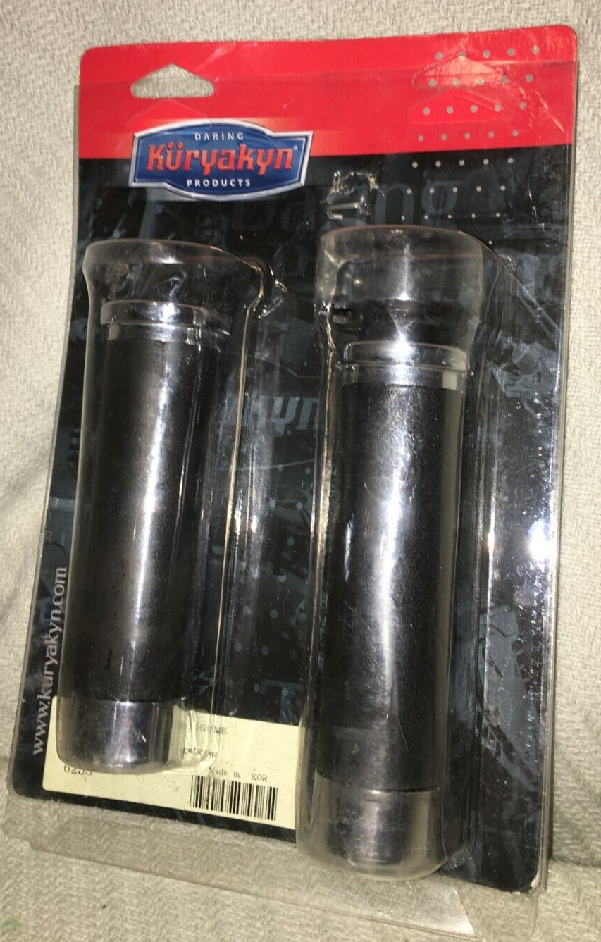 Kuryakyn Black Chrome ISO Grips Metric Cruisers Kawasaki Suzuki Victory Yamaha