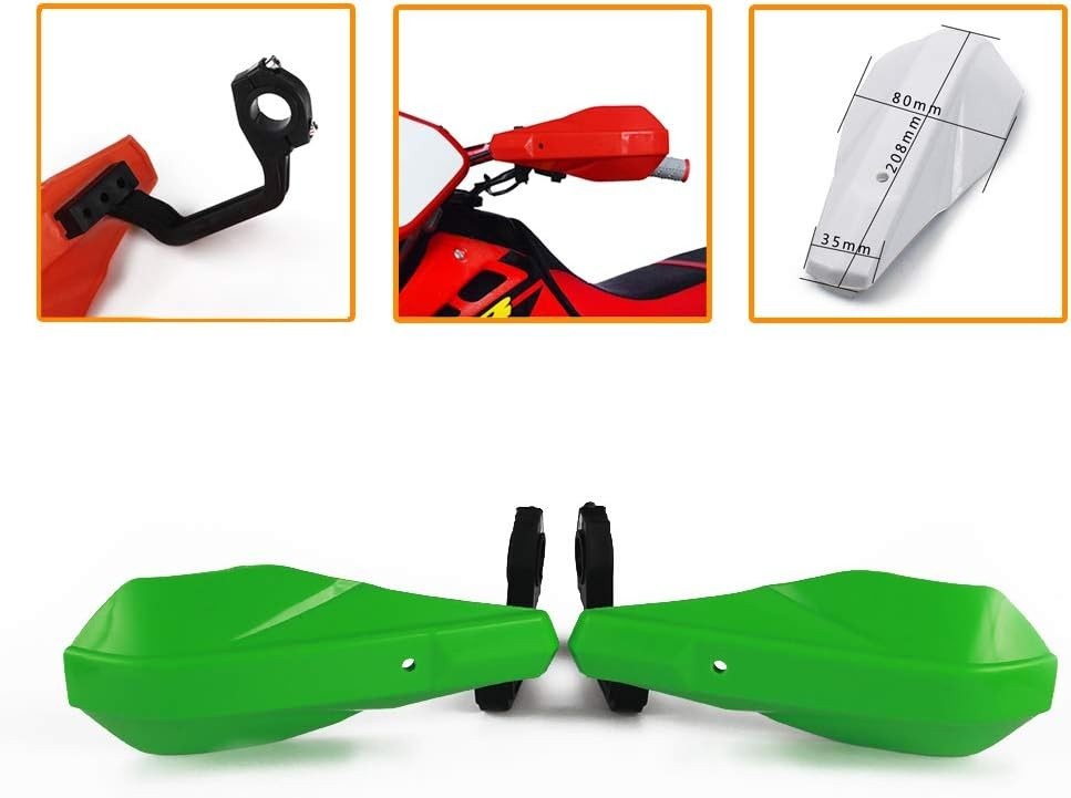 Ergonomic Motorcycle Handguards – Green Powder-Coated Protection for Dirt Bikes