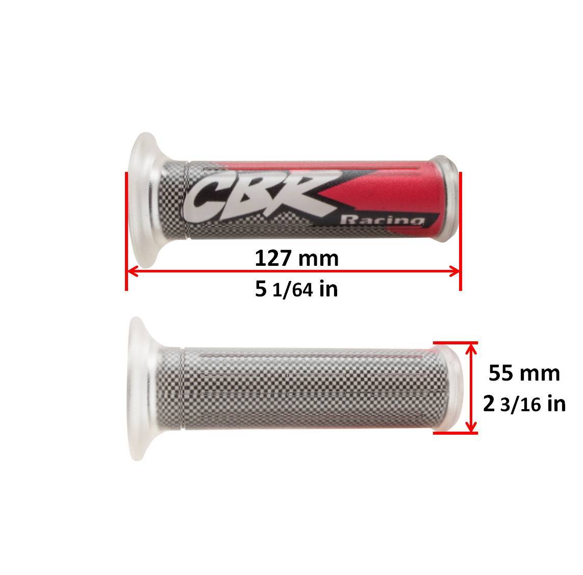 Handle Bar 22mm Left Right Front Red For Honda CBR Hand Grip 7/8″ Rubber